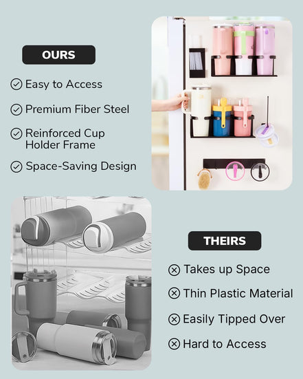 HAMARA Fiber Steel Magnetic Stanley Cup Holder for Fridge