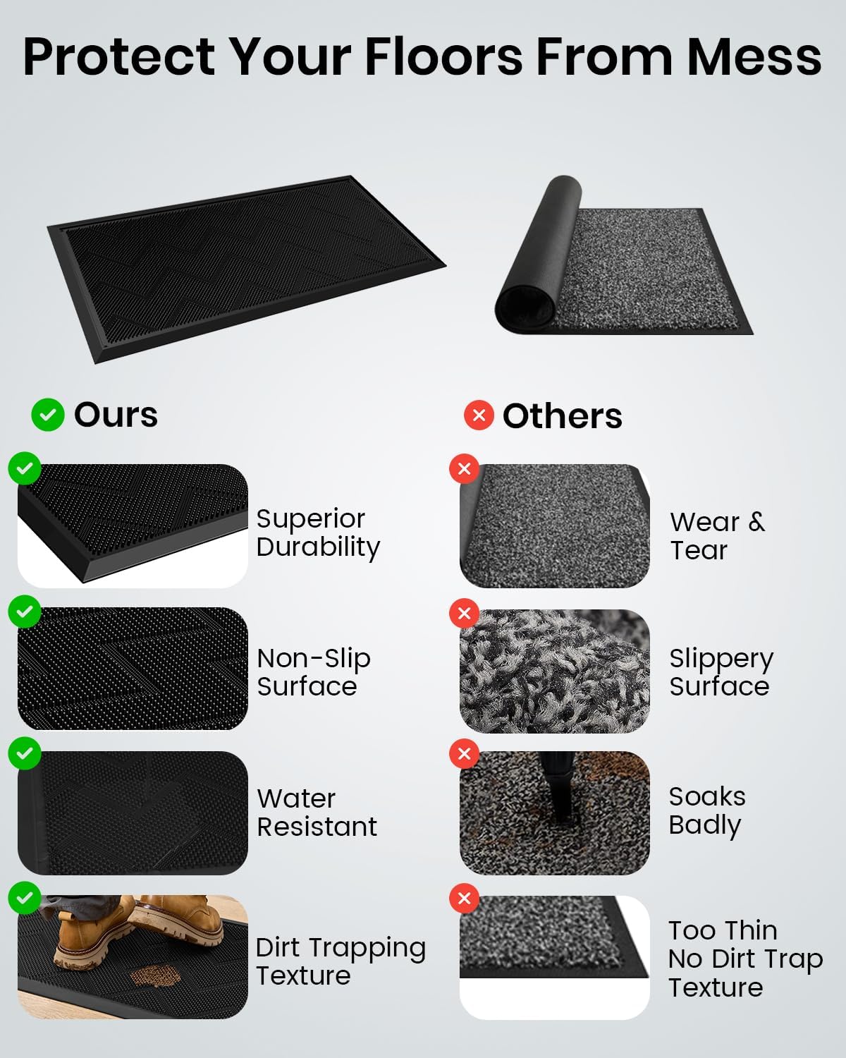 HAMARA Dirt Trapping Front Door Mat