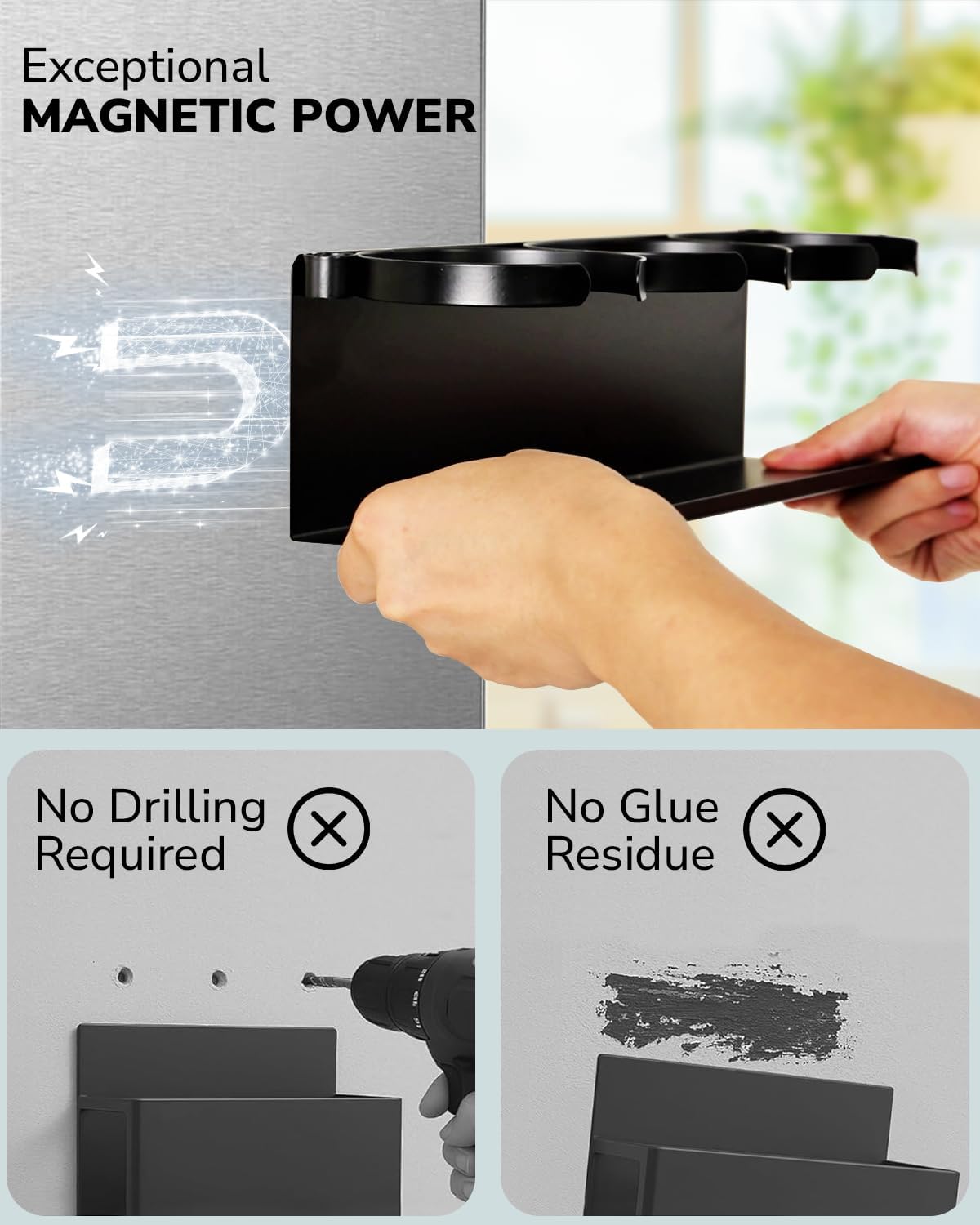 HAMARA Fiber Steel Magnetic Stanley Cup Holder for Fridge